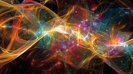 Fractal background visualization of fractal realms visualization of fractal waves light fractal design space pattern motion wave illustration art 