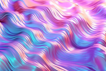 Colorful Abstract holographic Waves on neon Fluid background .