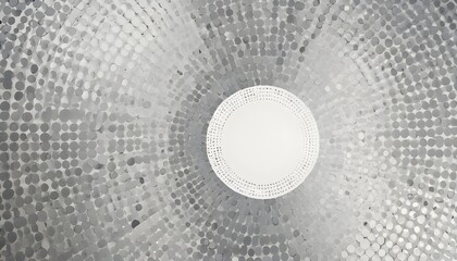 Abstract background with grey and white backdrop circles and halftone dots pattern