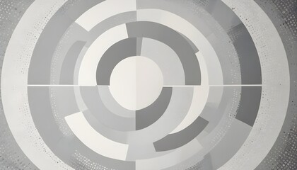 Abstract background with grey and white backdrop circles and halftone dots pattern