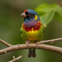 Obraz premium Bright exotic bird in a tropical garden, sunlight. Generative AI