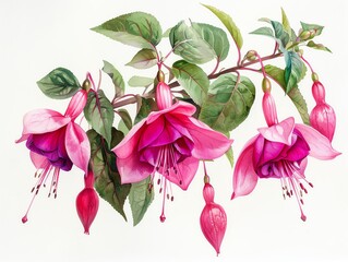 fuchsia on isotate white back background