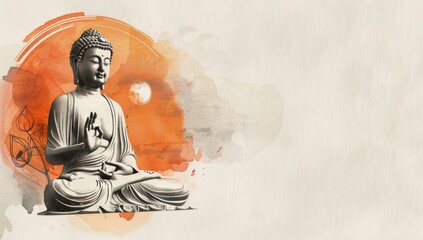 Vesak Day Creative Concept. Illustration for Buddha Purnima or Vesak Day