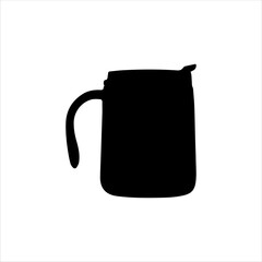 Thermo cup silhouette isolated on white background. Thermo cup icon vector illustration.