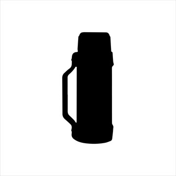 recommend clip art: Thermos bottle silhouette isolated on white background. Thermos bottle icon vector illustration.