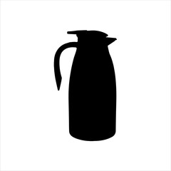 Thermos silhouette isolated on white background. Thermos icon vector illustration.