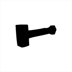 Viking hammer silhouette isolated on white background. Hammer icon vector illustration.