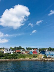 Fototapeta premium Waterfront view of Lunenburg, a UNESCO historic harbour town that represents Maritime architecture of Canada
