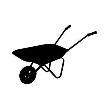 recommend clip art: Wheelbarrow silhouette icon logo vector illustration isolated on white background