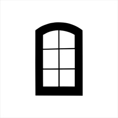 Window frame silhouette isolated on white background. window icon vector illustration.