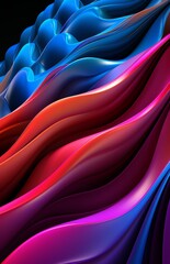 Fluid Waves of Color: Abstract 3D Artwork 