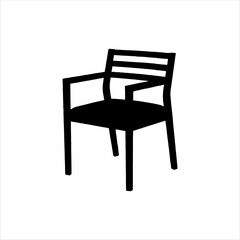 Teacher chair silhouette isolated on white background. Chair icon vector illustration.