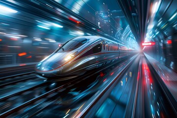 Fototapeta premium Futuristic High-Speed Train
