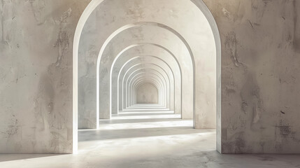 Contemporary Zen wallpaper with a minimalist design of geometric arches