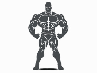 illustration of a bodybuilder posing