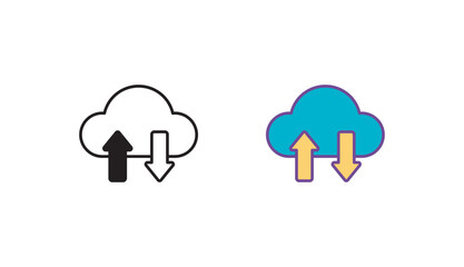 Cloud icon design with white background stock illustration