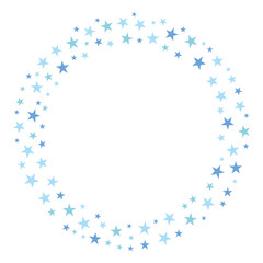 星　円　丸　フレーム　ランダム　水色