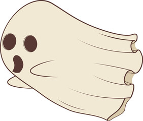 Funny cartoon ghost. Cute cartoon funny ghost, Halloween little spooky