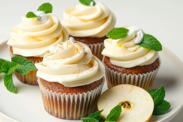 Tart Apple Cupcakes with Marshmallow Frosting