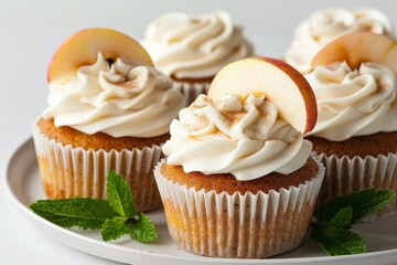 Rustic Apple Cupcakes with Marshmallow Frosting