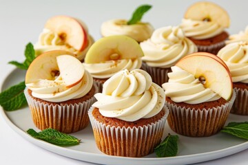 Delicious Apple Cupcakes with Marshmallow Frosting