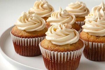 Apple Cupcakes with Cream Cheese and Apple Butter Frosting, Topped with Cinnamon Sugar