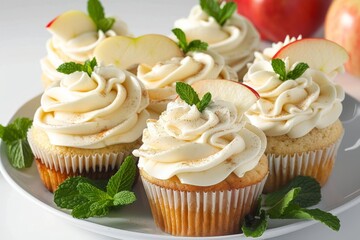 Tart Apple Cupcakes with Marshmallow Frosting