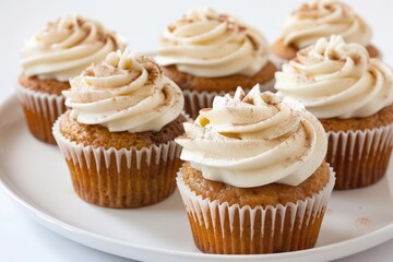 Gala Apple Cupcakes Topped with Cream Cheese Frosting and Cinnamon Sugar