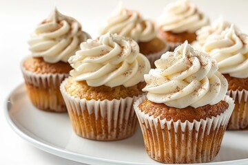 Moist and Fluffy Apple Cupcakes Topped with Cream Cheese Frosting and Apple Butter