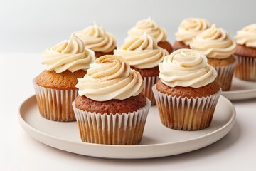 Moist and Fluffy Apple Cupcakes with a Sprinkle of Cinnamon and Cream Cheese Frosting