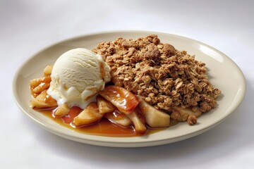 Exquisite Granola Apple Crumble with Caramel Drizzle