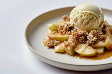 Irresistible Homemade Apple Crumble with Vanilla Ice Cream
