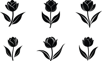 Beautiful flower tulips for printing vector art illustration (1)