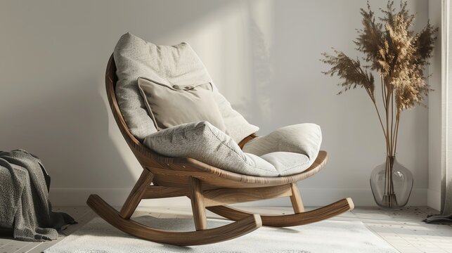 3D render of a baby rocking chair