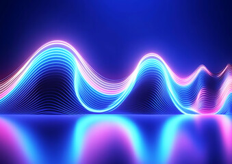 デジタルの青い光の波の抽象的な背景