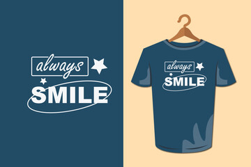 Vector Smile word t shirt print wear in clothespin illustration design