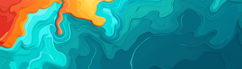 hydrothermal plume dynamics flat design top view ocean currents water color Triadic Color Scheme