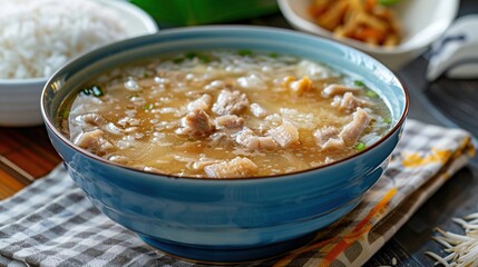 Chinese style breakfast soup set. AI Generative
