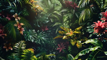Jungle Jive: an abstract background that transports viewers to a lush jungle paradise, with tropical foliage and exotic flora creating a vibrant tapestry of colors and textures