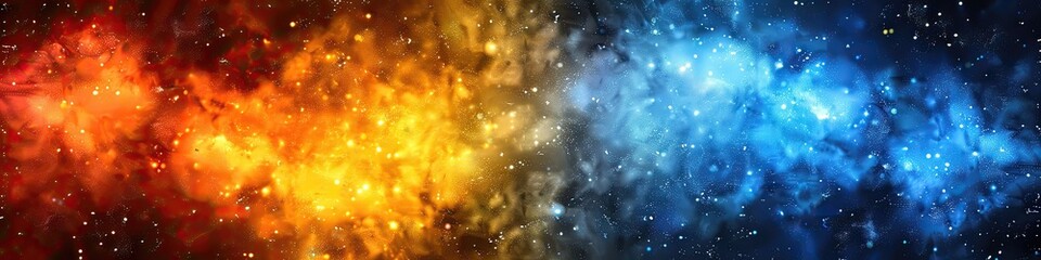A colorful galaxy with a red and blue stripe