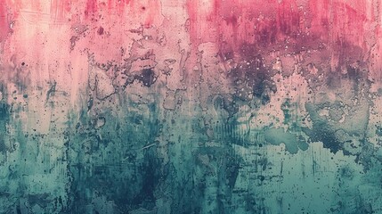 A wall with a blue and pink background
