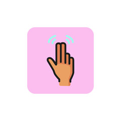 Double tap with two fingers line icon. Touchpad, screen, hand. Gesturing concept. Can be used for topics like mobile app, digital screen, guidance.