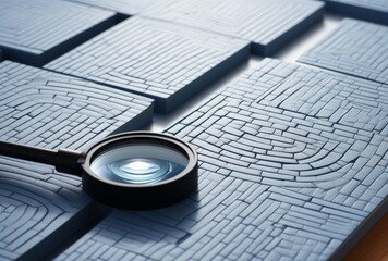 Maze Exploration: Magnifying Glass on Puzzle