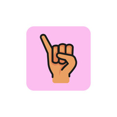 Fist with elongated little finger line icon. Hand, pinky, sign. Gesturing concept. Can be used for topics like communication, promise, cooperation
