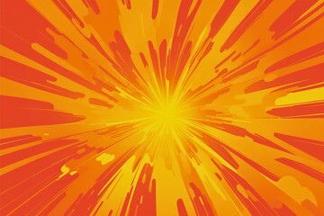 Obraz premium 噴き出すマグマのようなオレンジのサンバースト