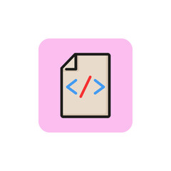 Icon of link to file. Document, access, archive. Directory concept. Can be used for topics like organization, administration, information