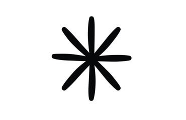 Flat Asterisk icon symbol vector Illustration.