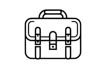Briefcase icon flat vector illustration.