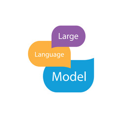 Large language model icon on white background	