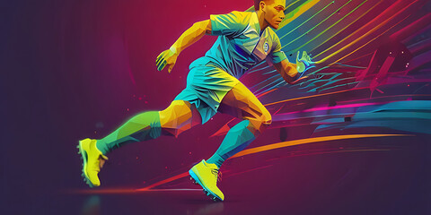 soccer player football doodle art illustration background.